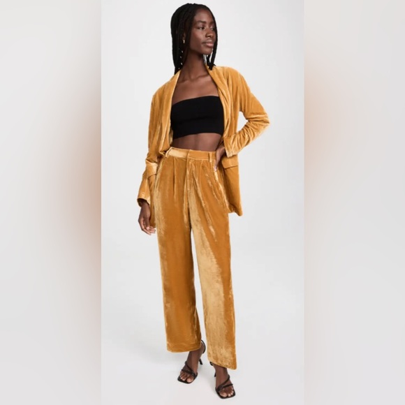 Endless Rose Velvet Set Single Breasted Blazer & Trousers - Gold sz XS - Picture 4 of 11